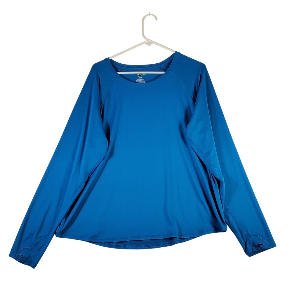 Tek Gear Dry Tek Long Sleeve Athletic Shirt Men's XXL‎ Blue Thumbholes